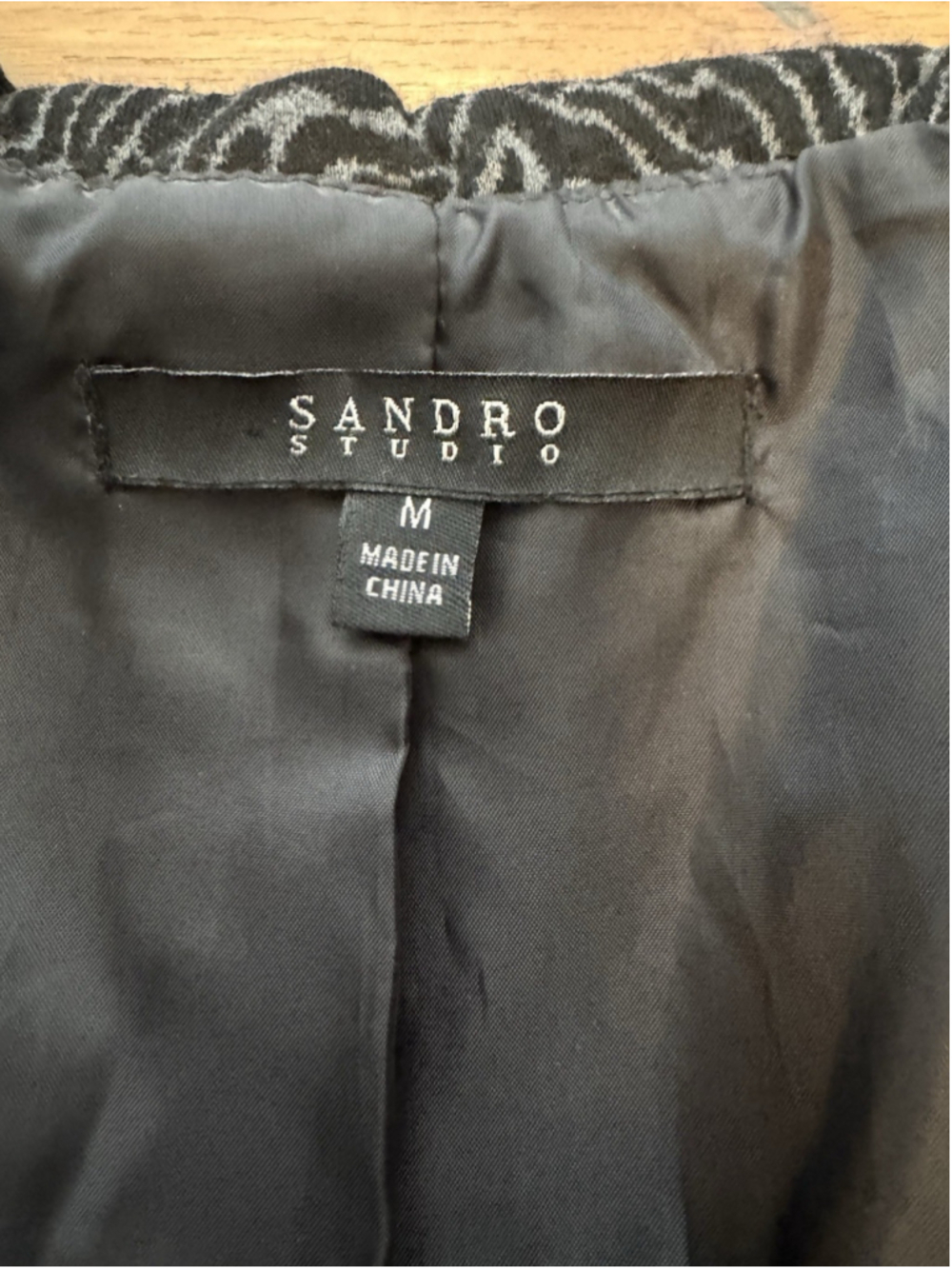 Sandro Studio Belted Zebra Print Jacket Blazer Goth Dark Academia Chic Medium - Picture 5 of 10